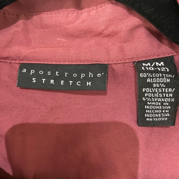 Apostrophe stretch maroon button up shirt - Picture 2 of 6